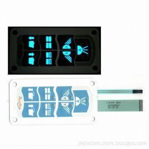 EL Back Lighting Poly Dome Membrane Keypad Switch with High Quality Metal Dome